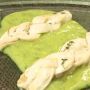 Treccia di pesce su vellutata di patate e zucchine